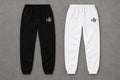 NNF Ankh Monogram joggers in black and white