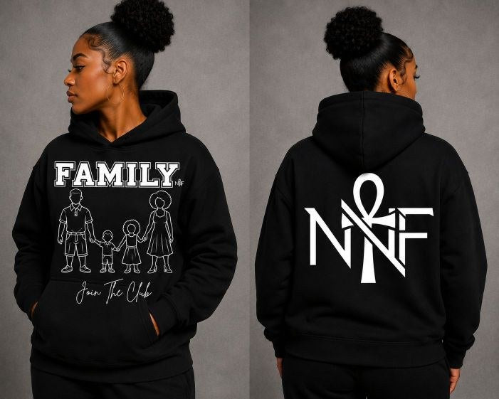 Family Portrait hoodie front and back